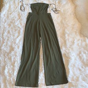 Green Strapless Jumpsuit